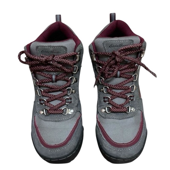 Eddie Bauer Shoes - Eddie Bauer Women’s Hiking Boots Gray Burgundy Trail Boots Size 8